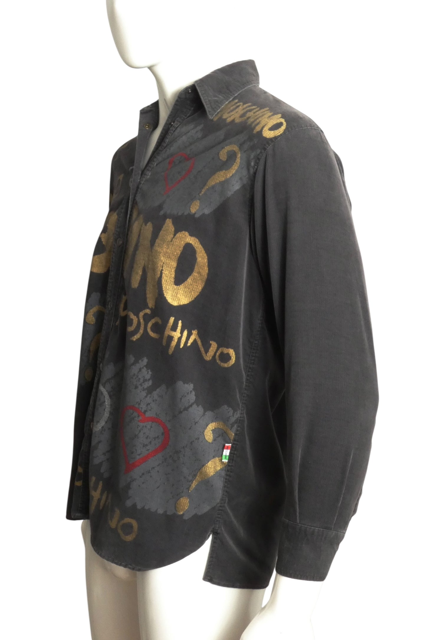 MOSCHINO JEANS - 1990s Graffiti Print Corduroy Shirt, XSmall