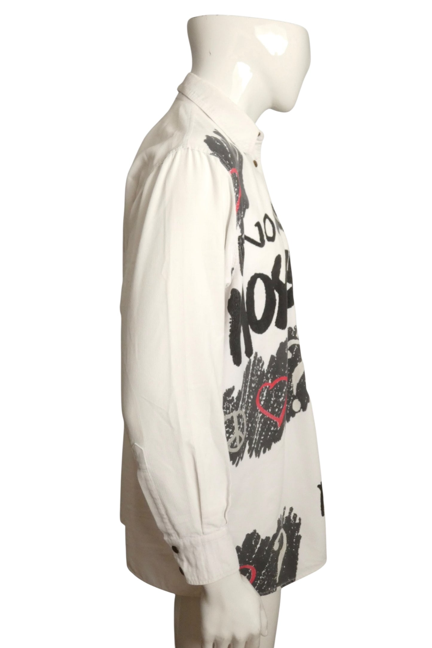 MOSCHINO JEANS - 1990s Graffiti Print Corduroy Shirt, XLarge