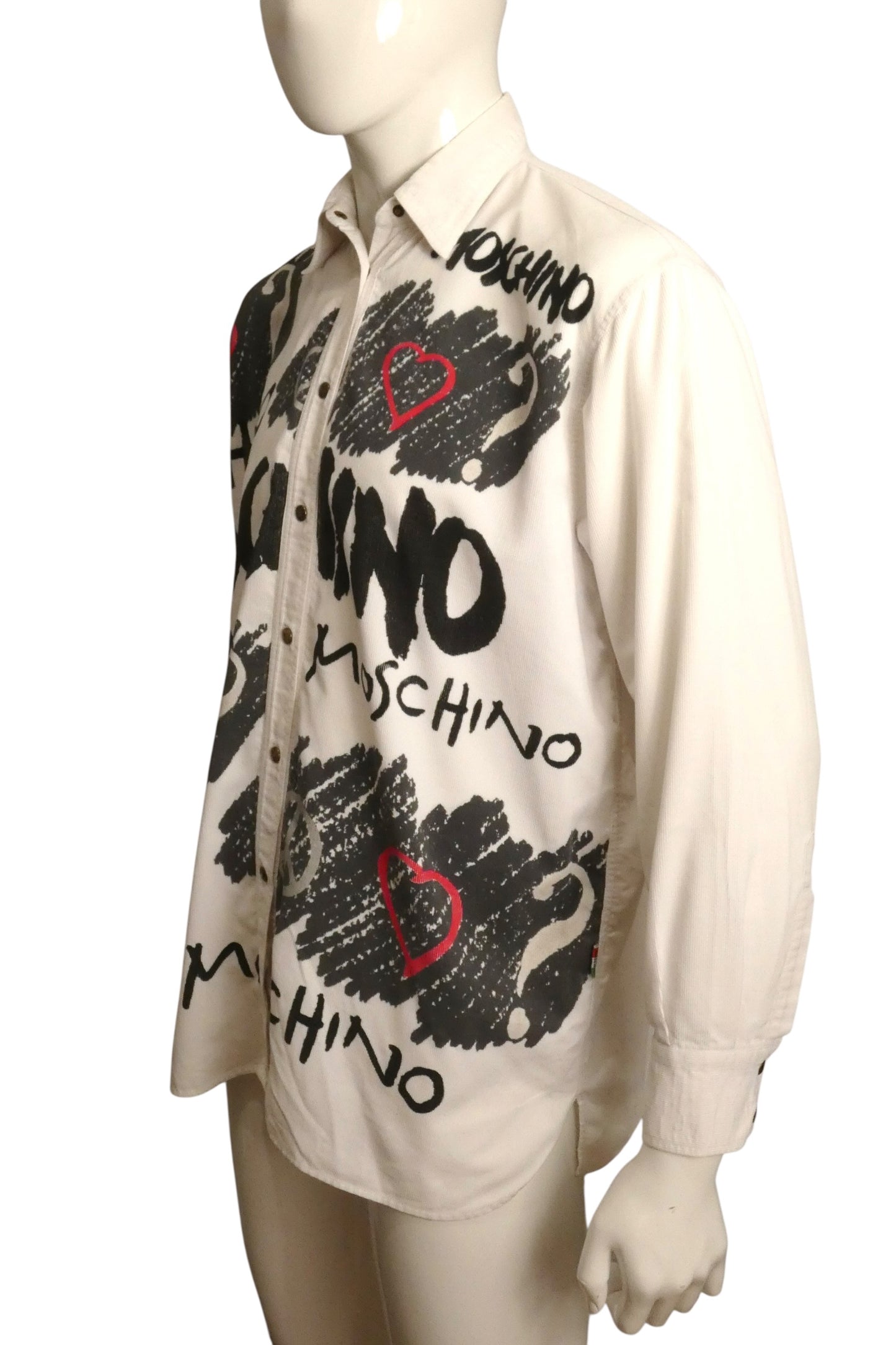 MOSCHINO JEANS - 1990s Graffiti Print Corduroy Shirt, XLarge