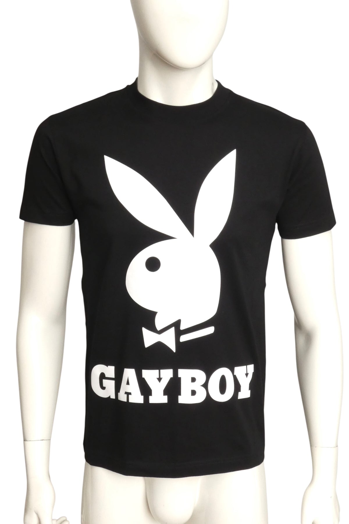 MOSCHINO COUTURE! - 2019 Black Cotton "Gayboy" T-Shirt, Size-Small
