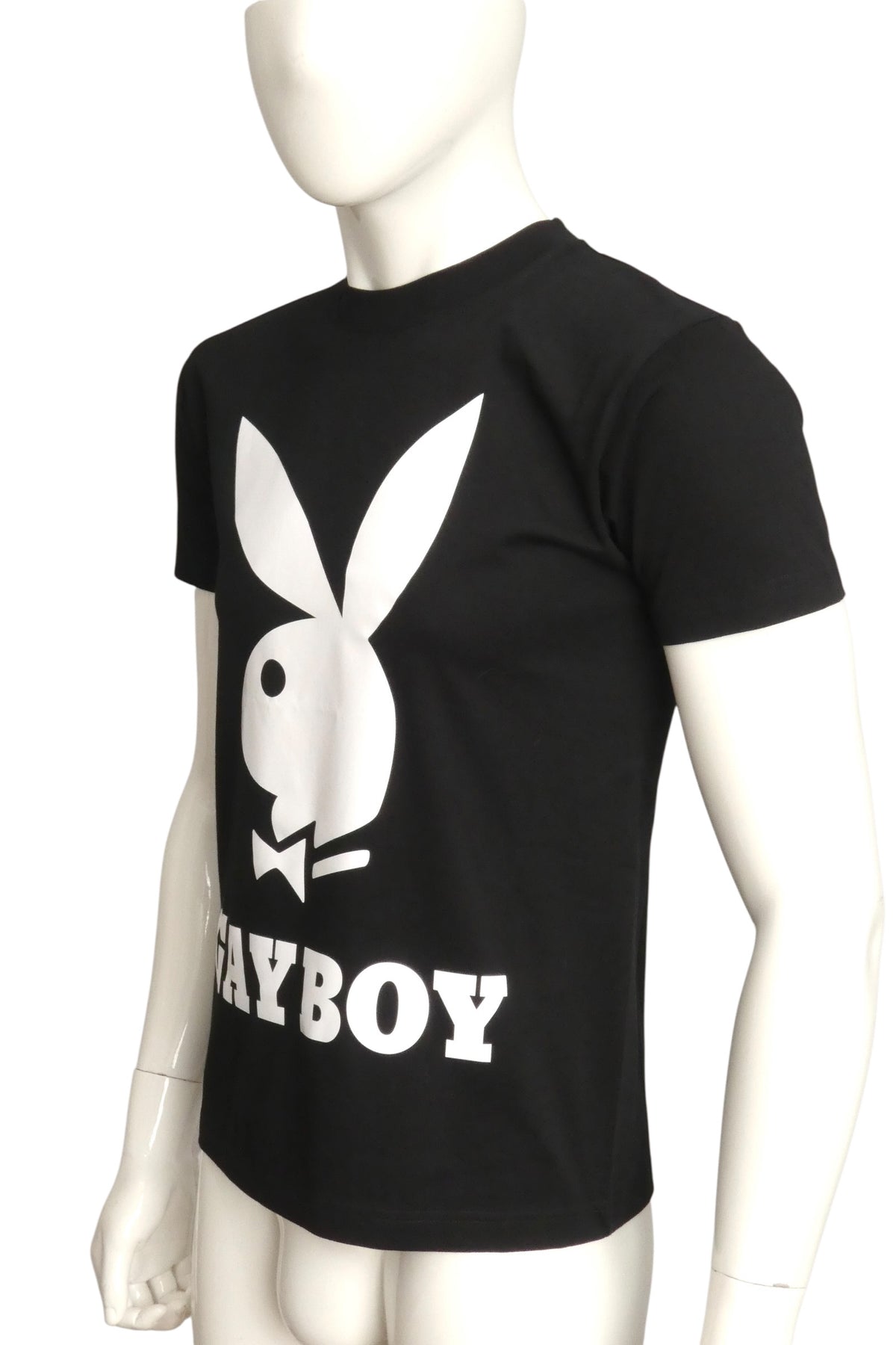 MOSCHINO COUTURE! - 2019 Black Cotton "Gayboy" T-Shirt, Size-Small