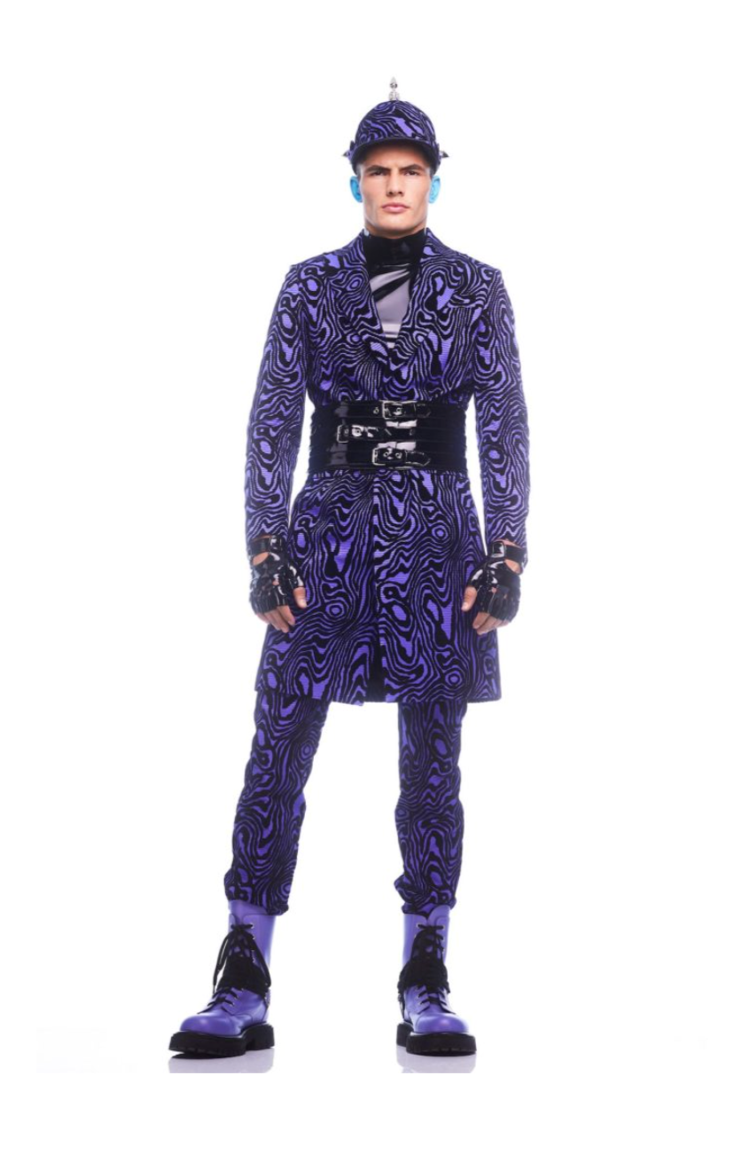 MOSCHINO COUTURE! - 2022 Purple Cotton Print Shirt, Size-Medium