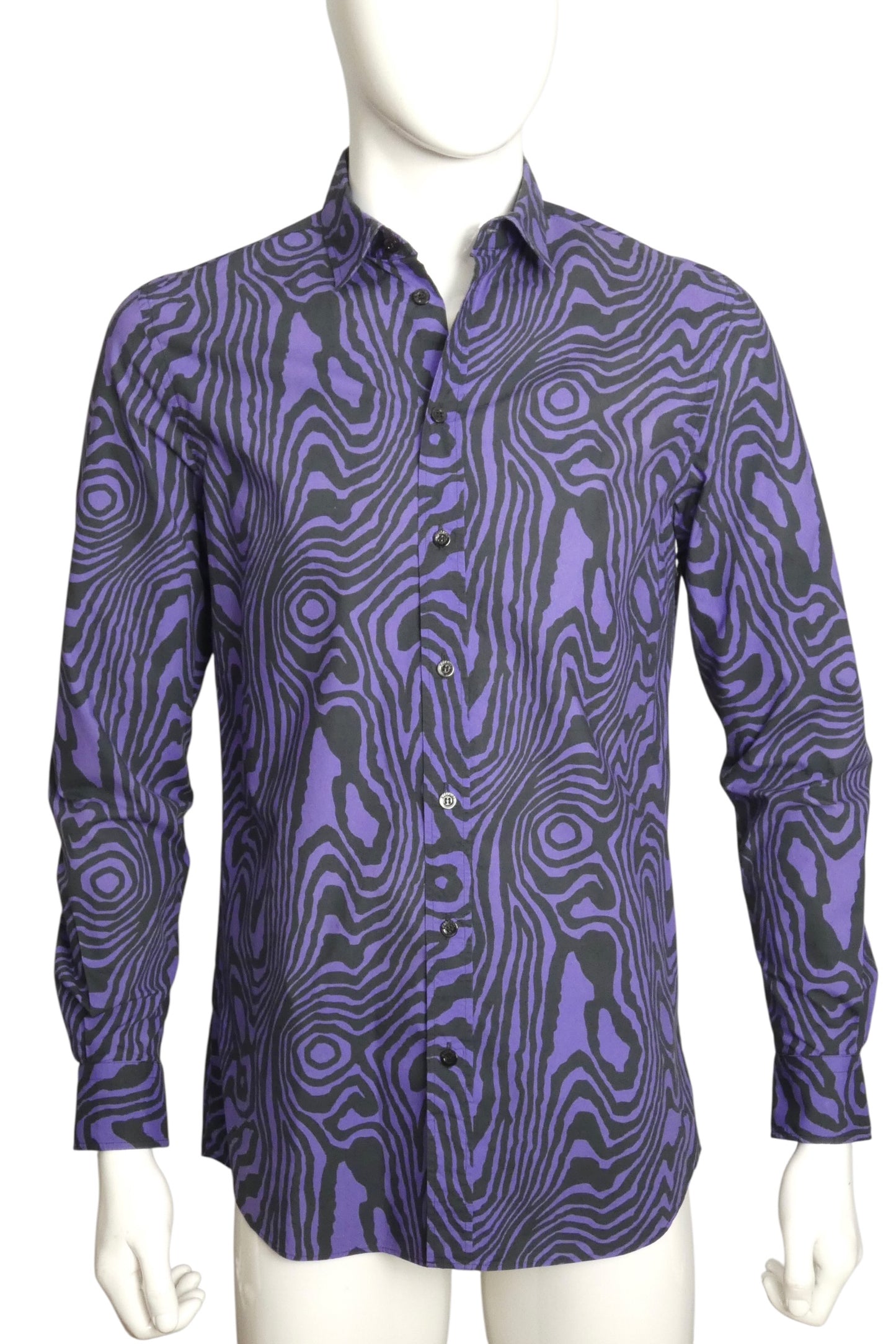 MOSCHINO COUTURE! - 2022 Purple Cotton Print Shirt, Size-Medium