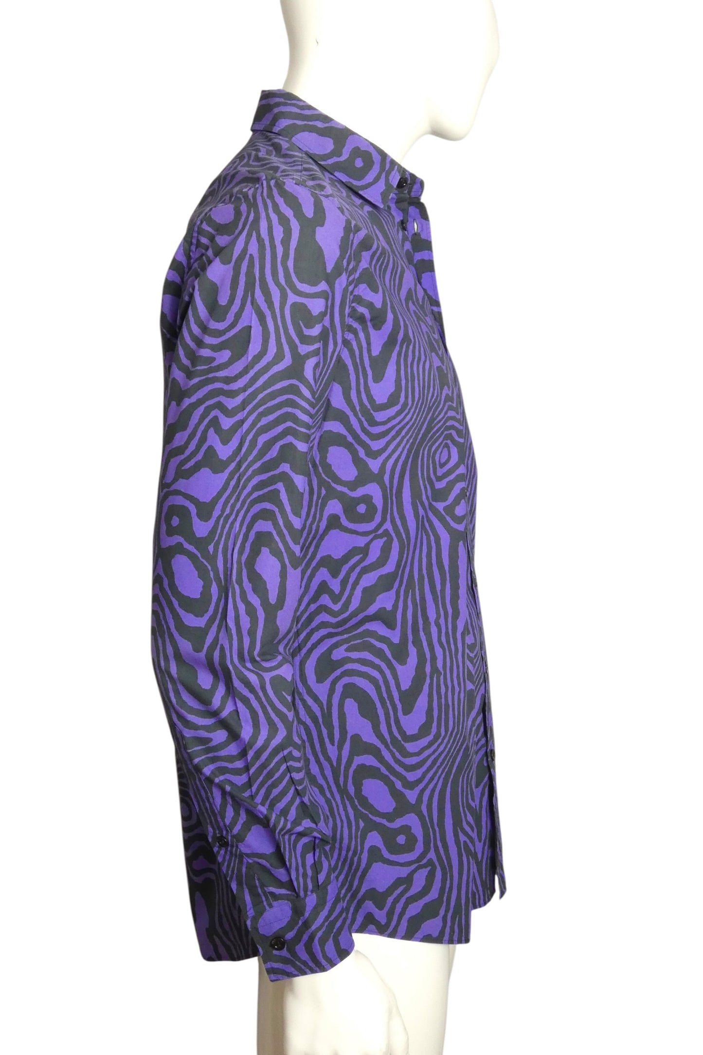 MOSCHINO COUTURE! - 2022 Purple Cotton Print Shirt, Size-Medium