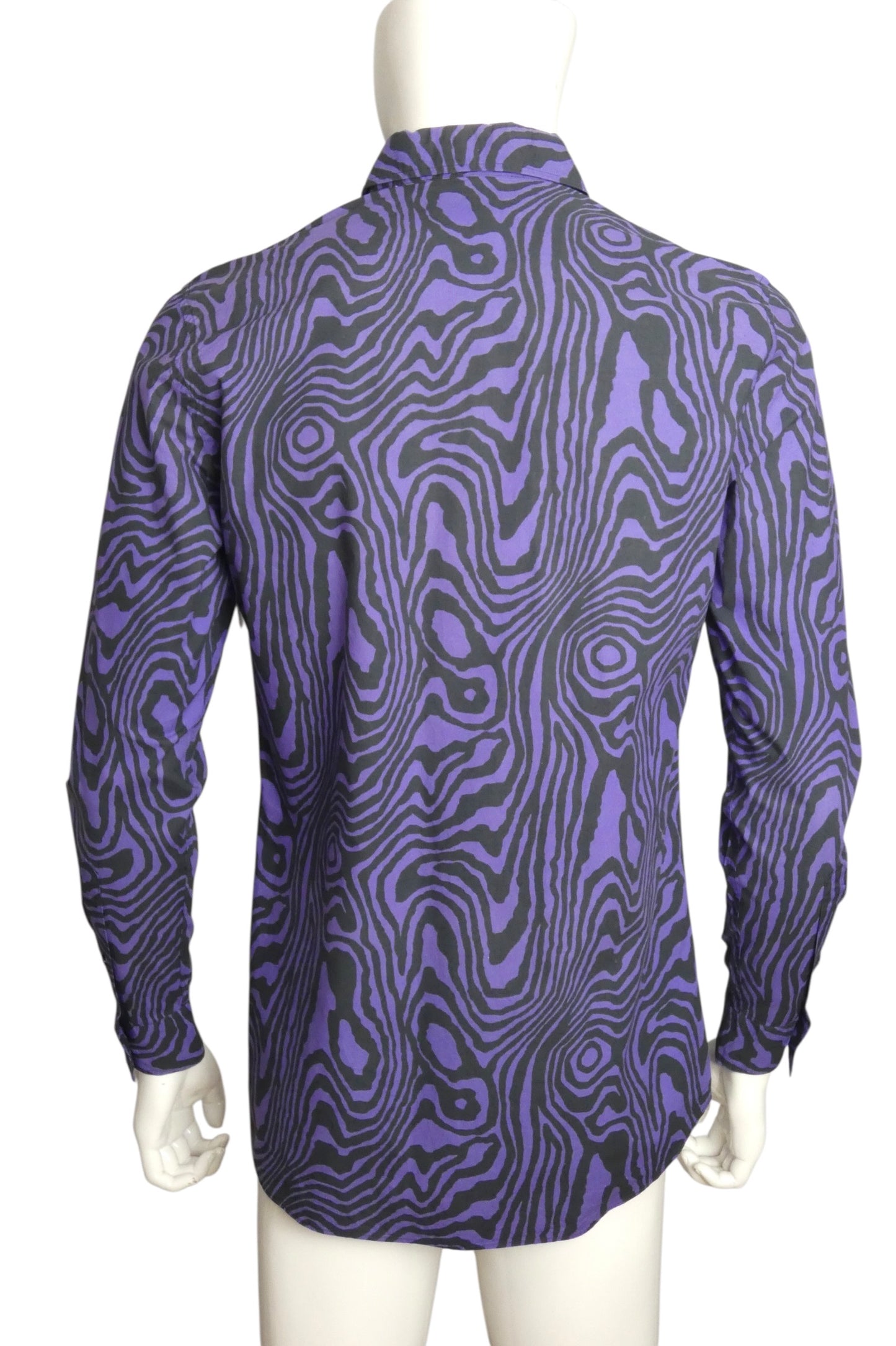 MOSCHINO COUTURE! - 2022 Purple Cotton Print Shirt, Size-Medium