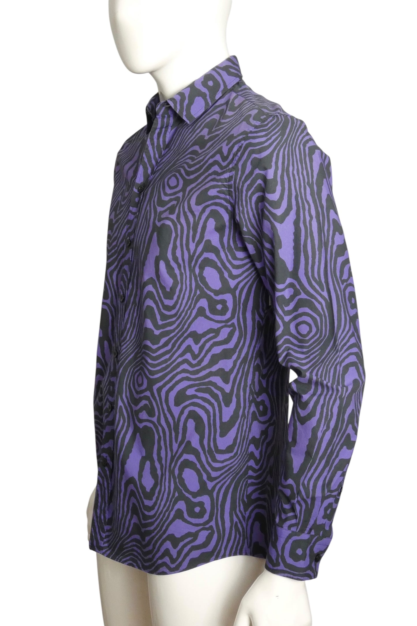 MOSCHINO COUTURE! - 2022 Purple Cotton Print Shirt, Size-Medium
