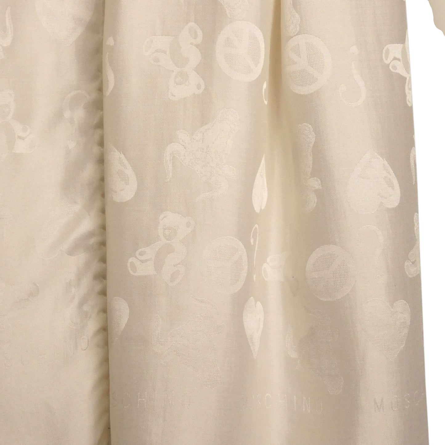 MOSCHINO - 1990s White Silk Jacquard Scarf