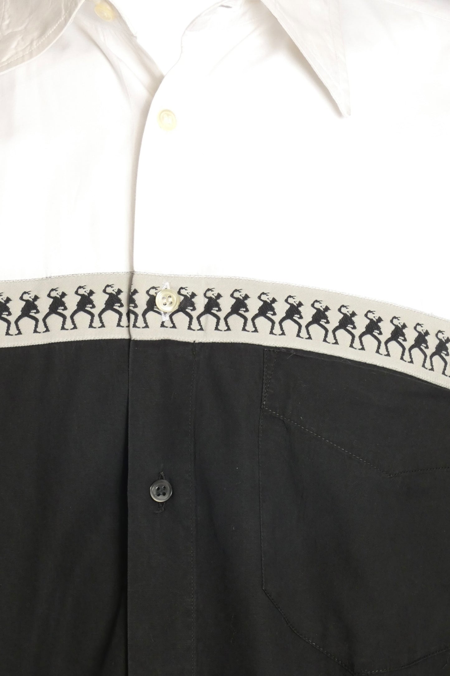 MOSCHINO CHEAP AND CHIC - 1990s Coton Popeye Dress Shirt, Size-Large