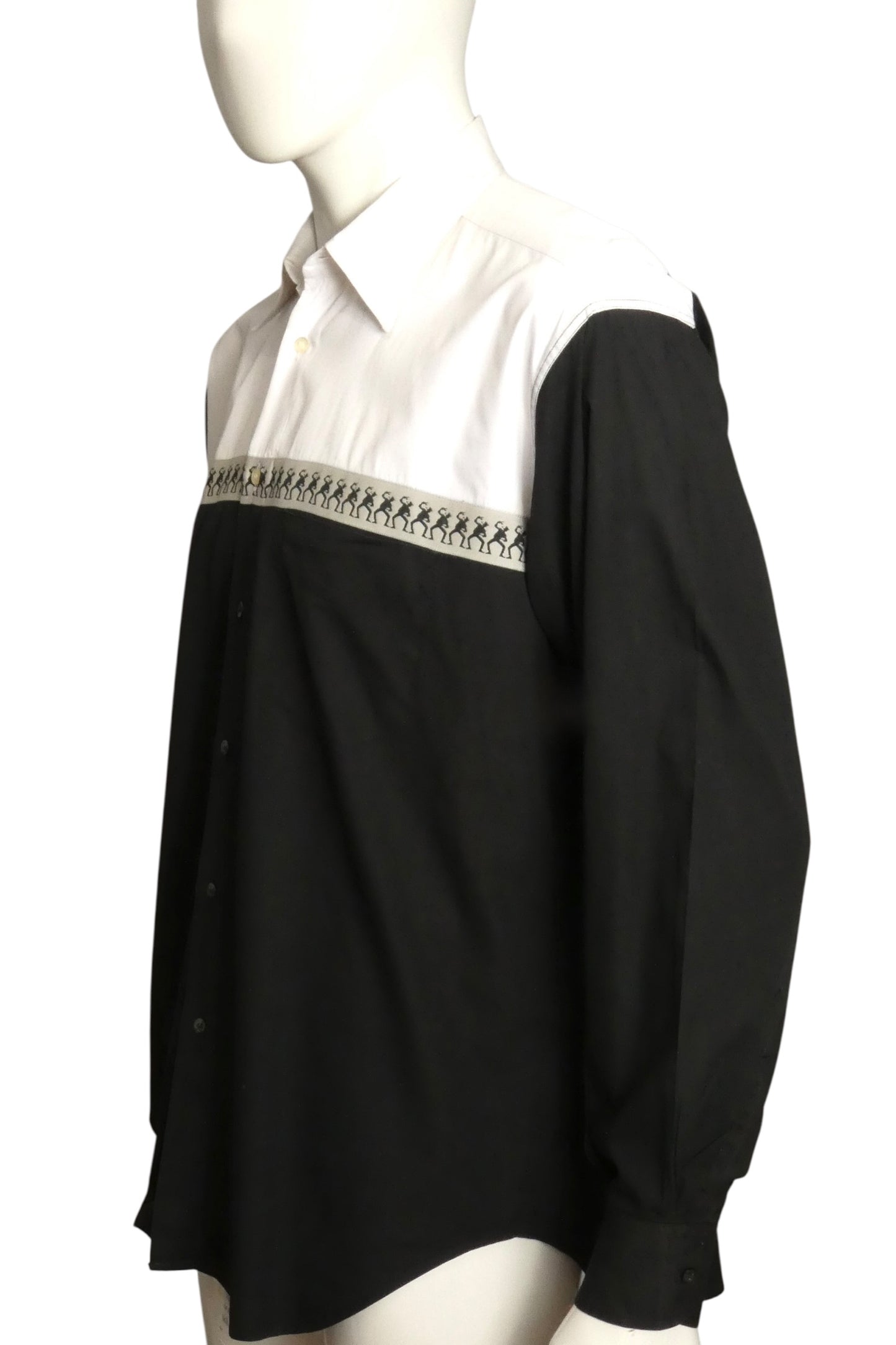 MOSCHINO CHEAP AND CHIC - 1990s Coton Popeye Dress Shirt, Size-Large
