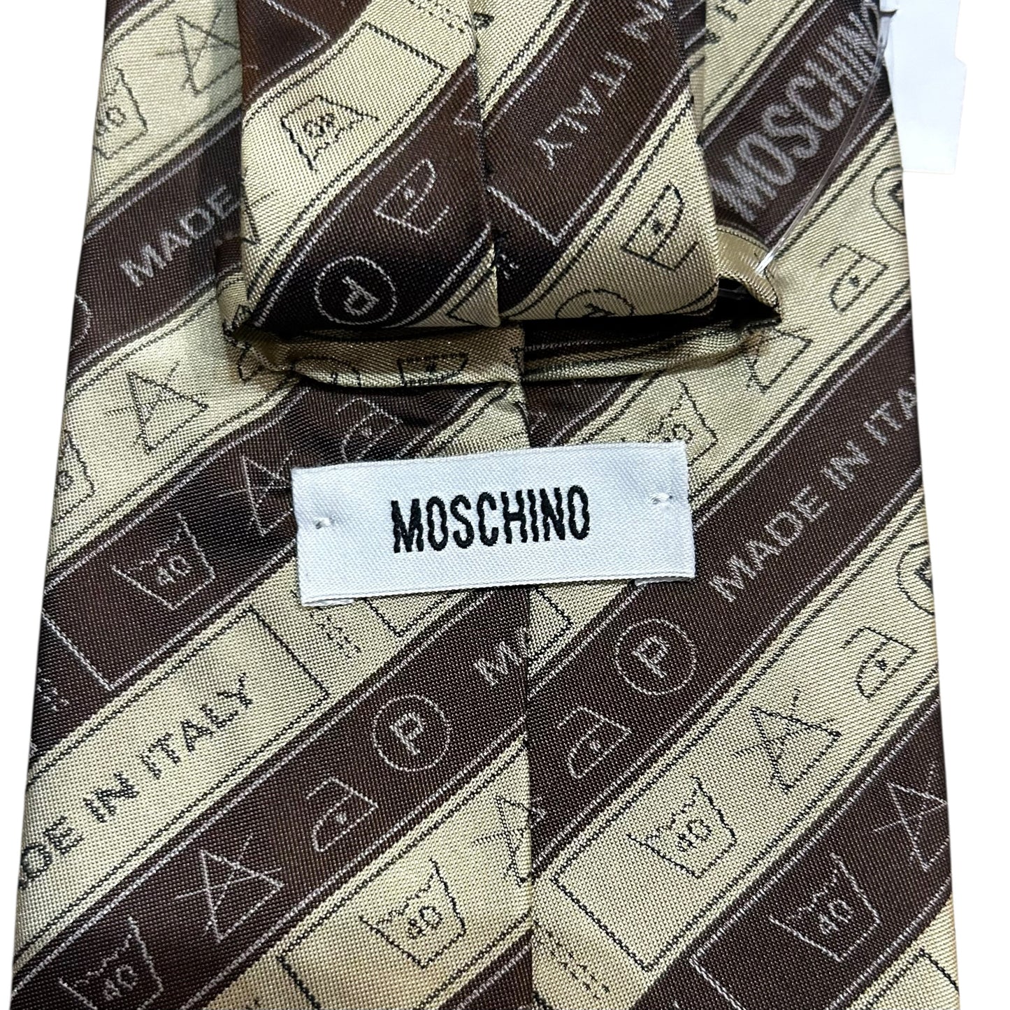 MOSCHINO - 1990s Silk Brocade Novelty Tie