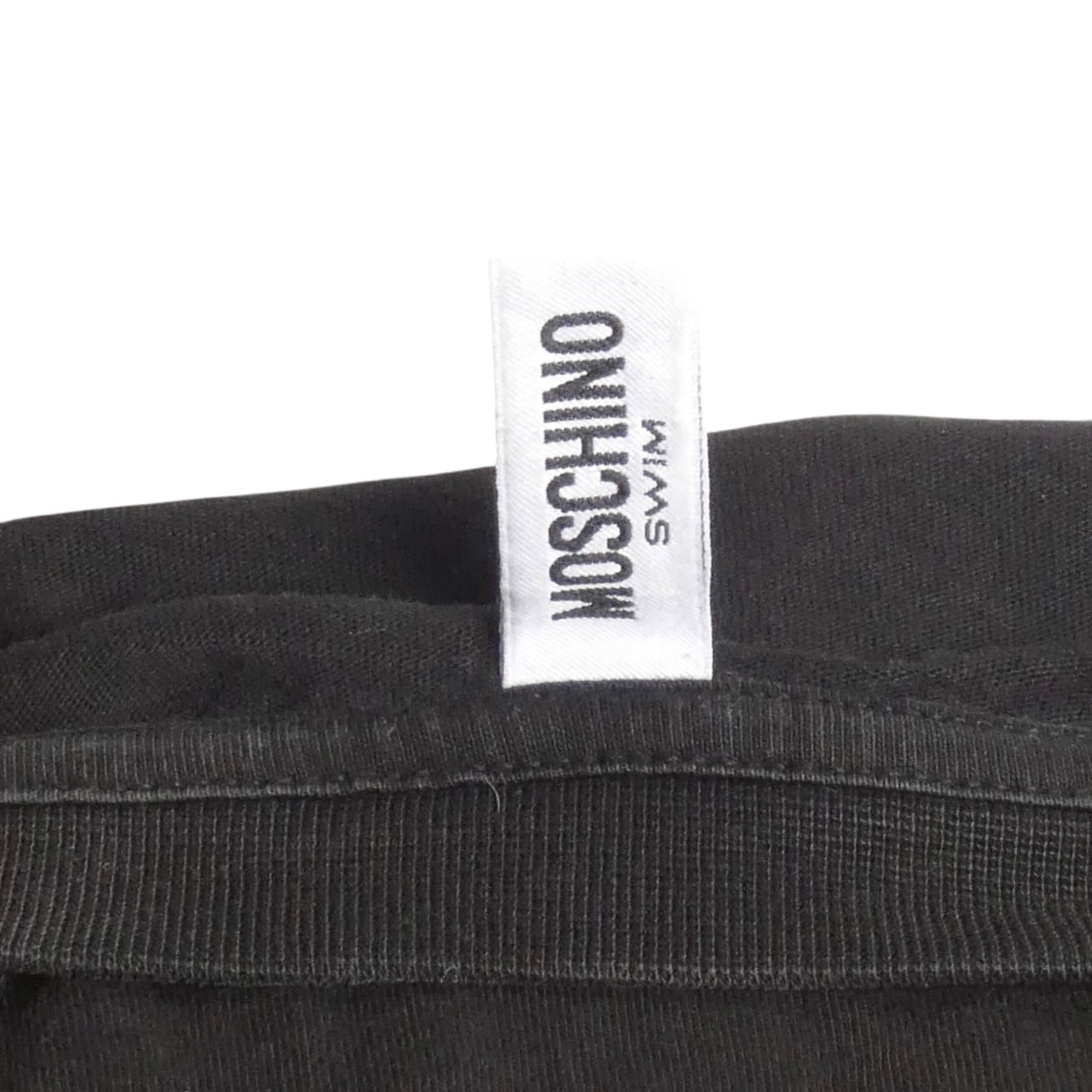 MOSCHINO SWIM - Black Cotton Yield Swim T-Shirt, Size-X-Large