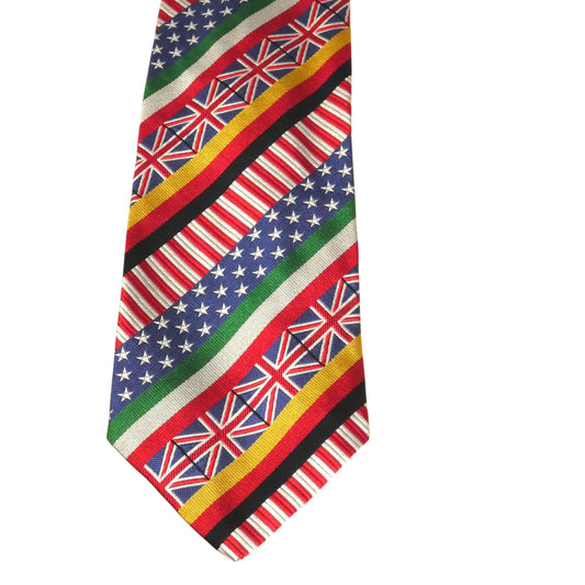 MOSCHINO - 1990s Brocade Flag Tie