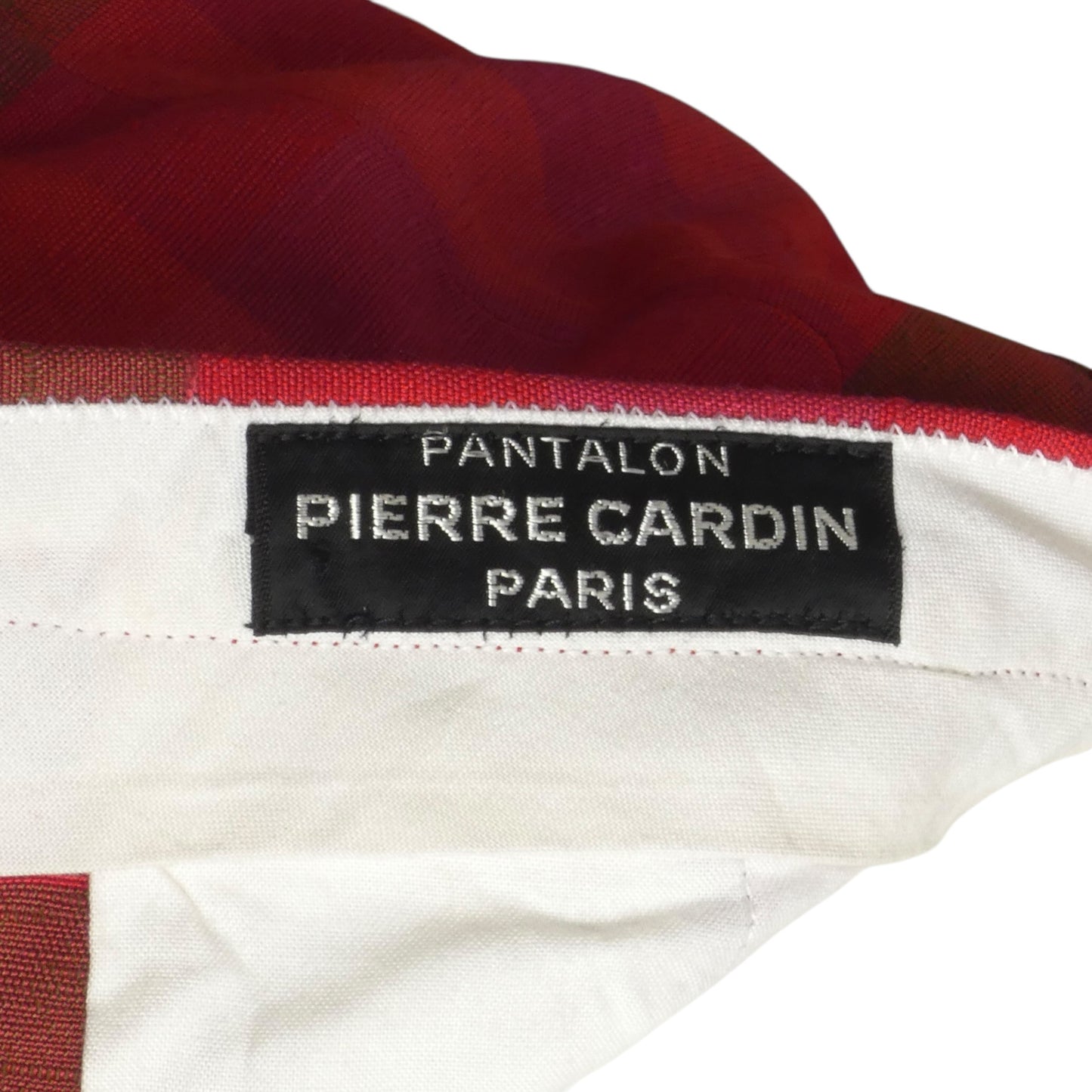 PIERRE CARDIN - 1970s Pink & Red Shantung Slacks, Waist-30