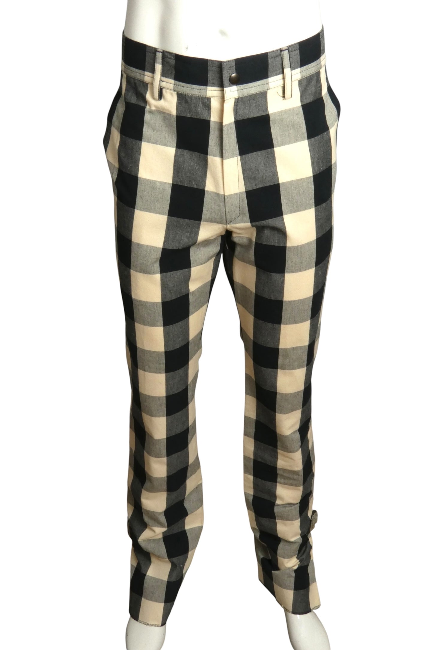 PIERRE CARDIN - 2003 Cotton Check Pant & Vest Ensemble, Size-Large