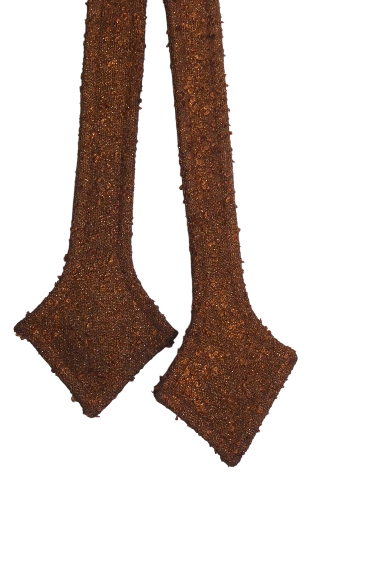 PIERRE CARDIN - Brown Wool Boucle Slide Tie