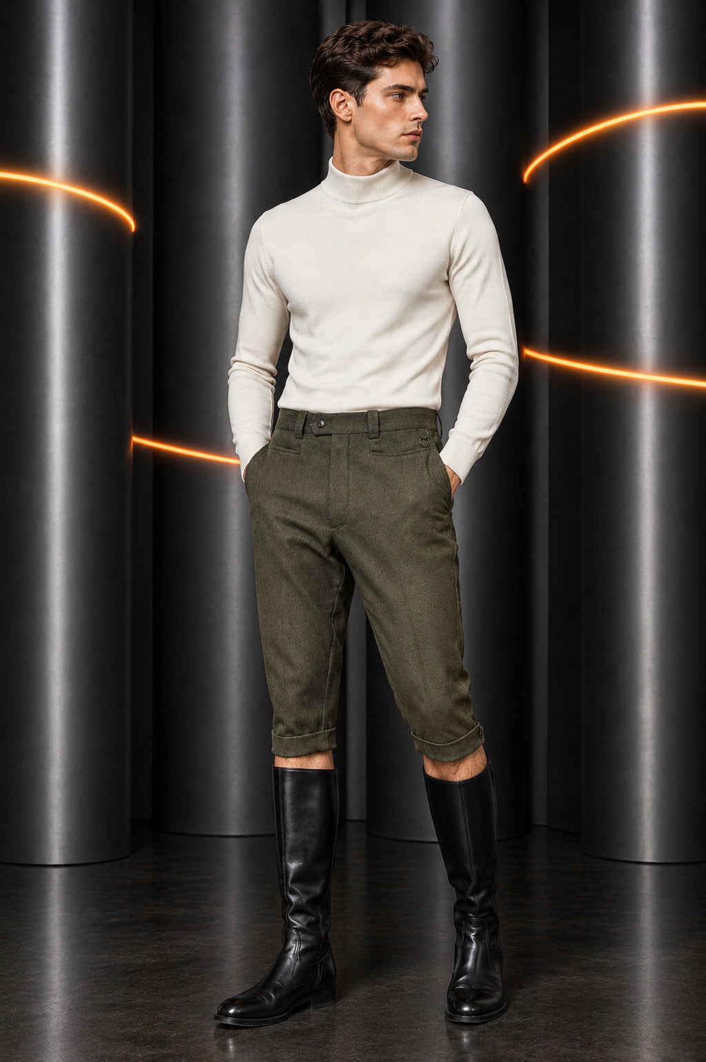 PIERRE CARDIN - 1998 Olive Twill Breeches, Waist-28