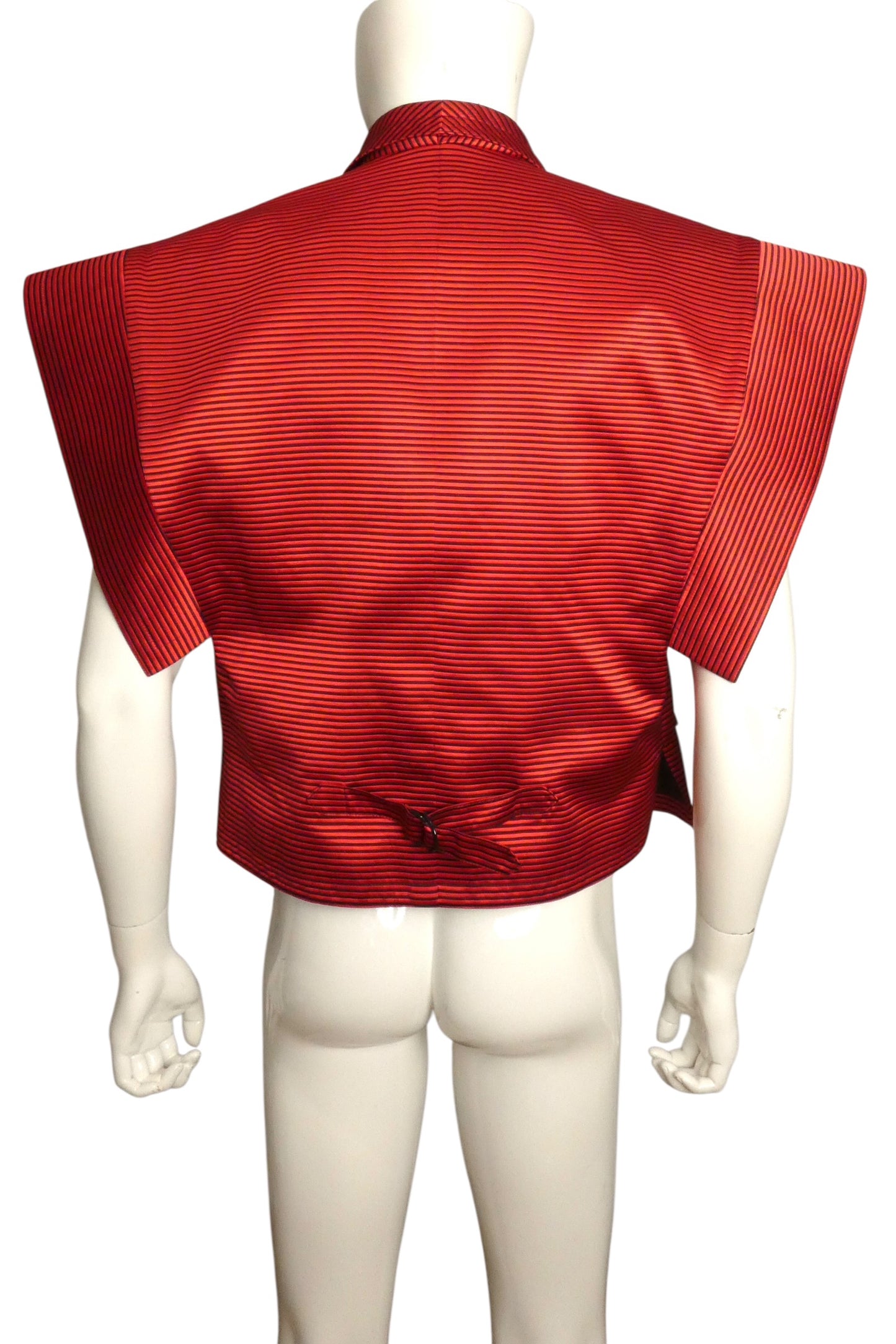 PIERRE CARDIN - 2004 Red Satin Stripe Vest, Size-Large