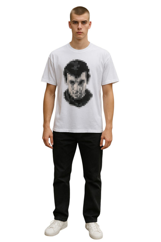 UNDERCOVER- 2022 White Pixilated Graphic T-Shirt, Size 3