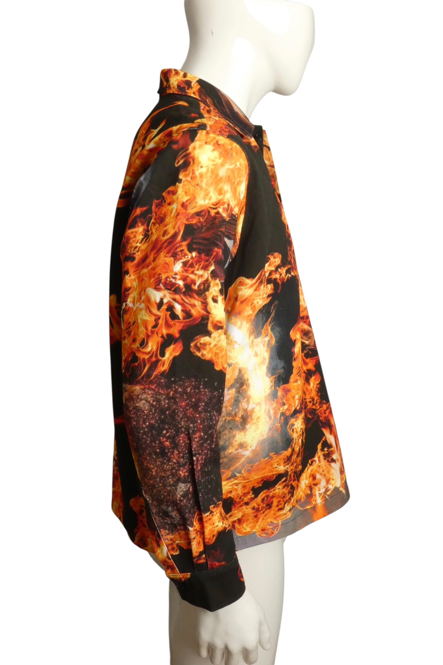 SKY HIGH FARM - 2024 NWT "World is Burning" Cotton Shirt, Size-Small