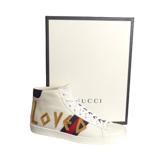 GUCCI- NIB 2020 Ace High Top "LOVE"  Sneakers, Size US 12.5