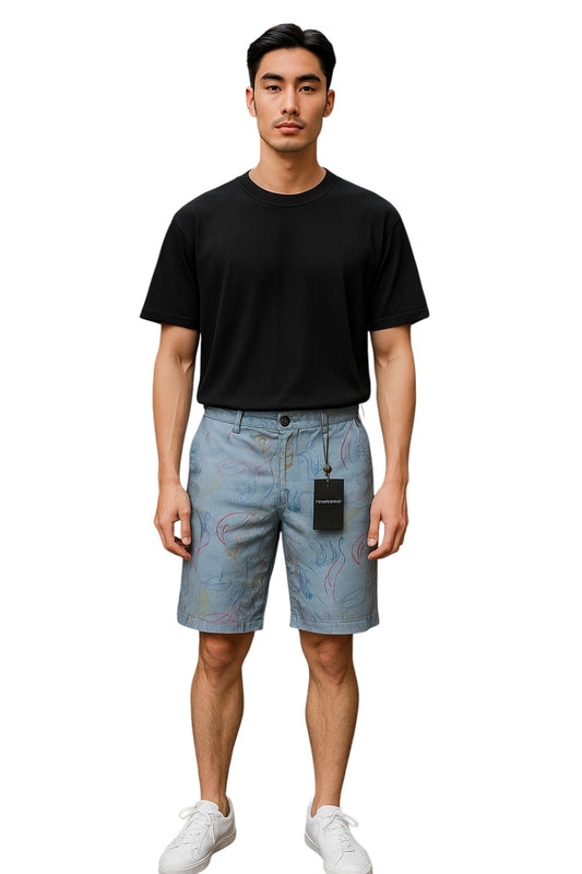 VIKTOR & ROLF- NWT Graphic Cotton Print Shorts, Size XL