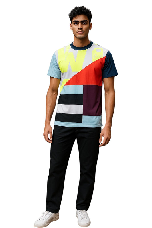 WALTER VAN BEIRENDONCK- NWT 2019 Multi Color Cotton T-Shirt, Size Small