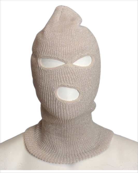 SUPREME-2022 Beige Lurex Knit Balaclava