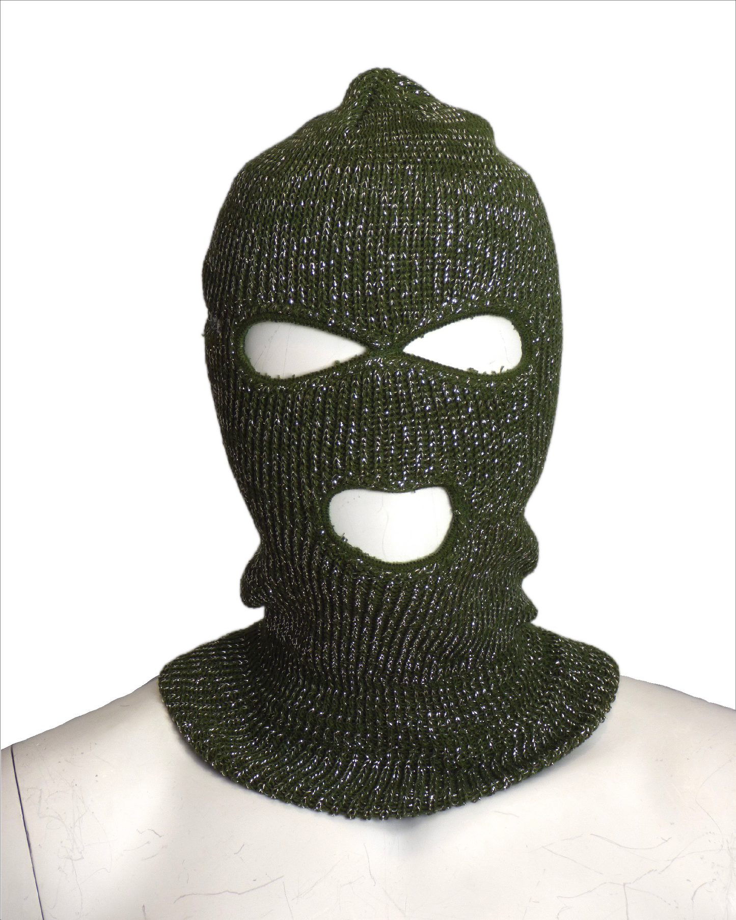 SUPREME-2022 Green Lurex Knit Balaclava