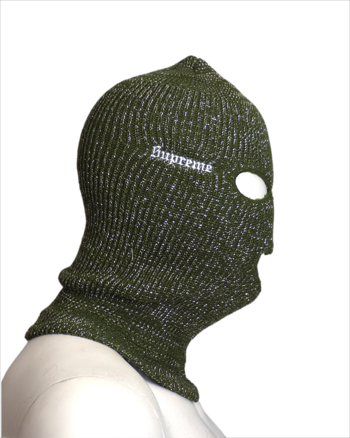 SUPREME-2022 Green Lurex Knit Balaclava