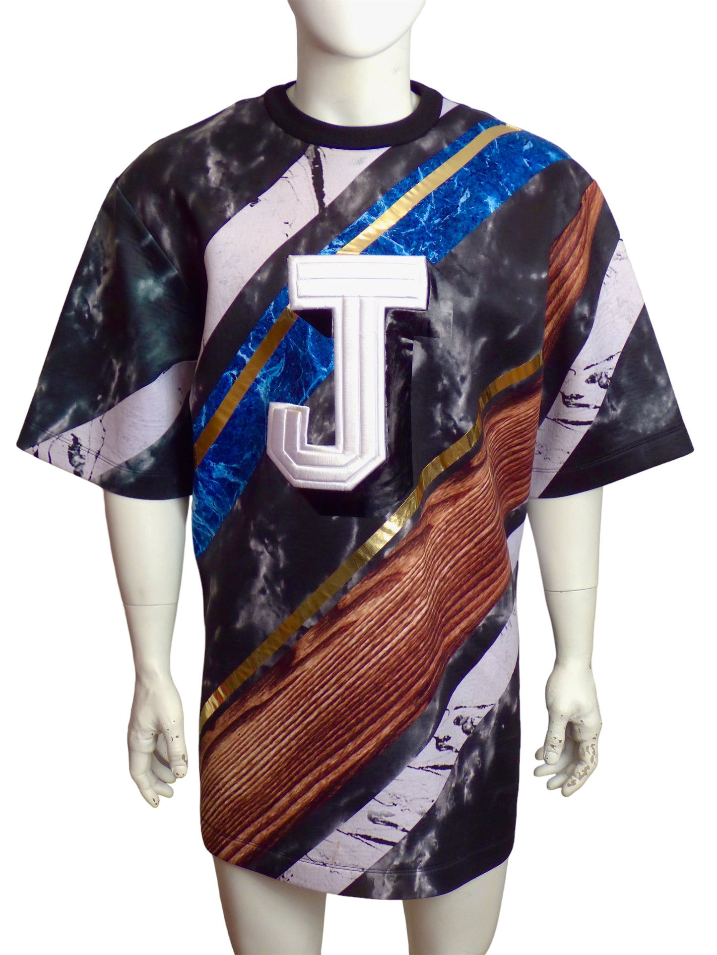 JUUN.J-Printed Neoprene T-Shirt, Size-XXLarge